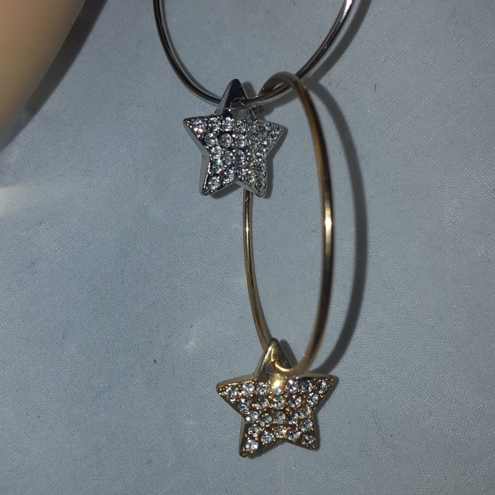 Cubic zirconia hoop star earrings new cubic zircon